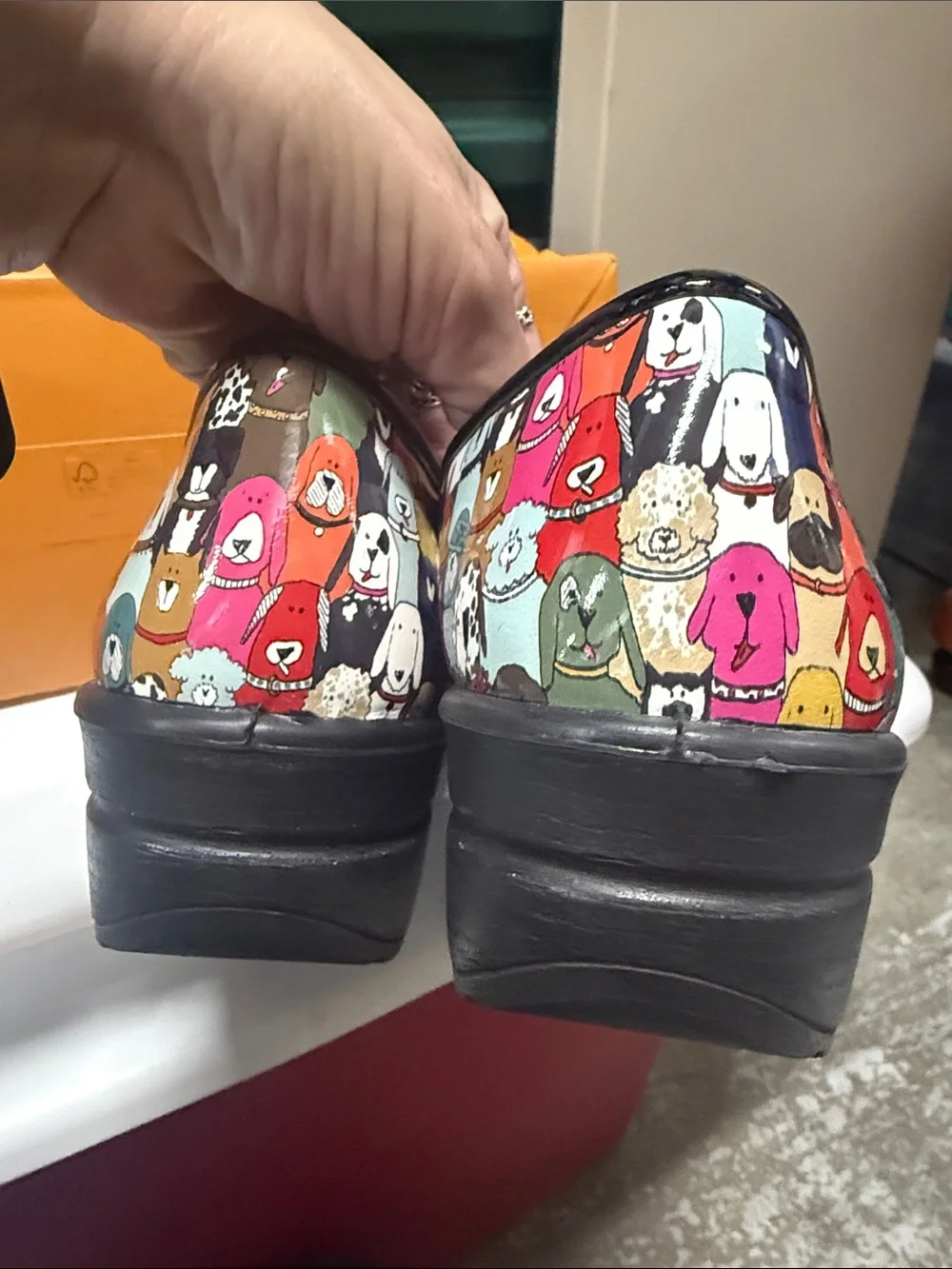 Colorful Dog Print Kids Slip-On Shoes